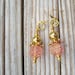 Pink Earrings Pink Jewelry Pink and Gold Jewelry Etched