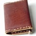 Red-Brown leather bi-fold Minimal credit card wallet