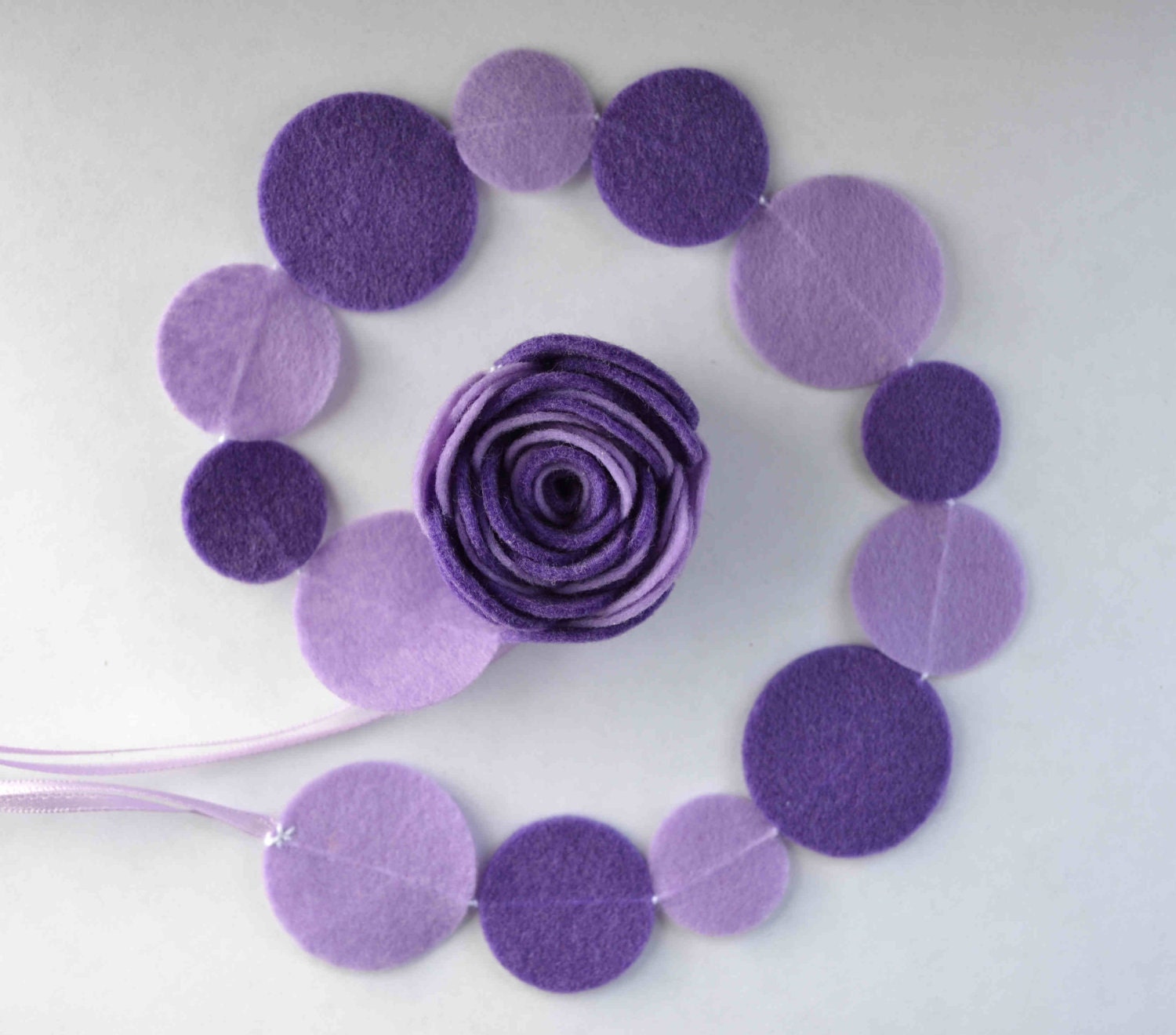 Felt Garland - Purple Circles