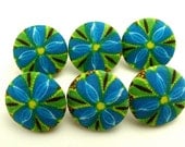 Pushpin / Magnet / Blue Poppy Flowers Pushpin  Thumb  Tack  Fabric Covered