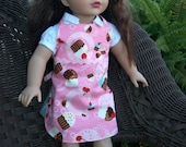 18" Doll Apron..Fits American Girl Doll .Made to Match Girl's Size Aprons