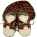 Lucas Baby Boy Hat and Shoes, Sporty Golf Set. Brown Checked, Linen, Trendy, Infant, Handmade