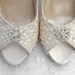 Wedding Shoes - Custom Colors 120 Choices - Vintage Wedding Lace Peep Toe Heels, Women's PB384 Bridal Shoes