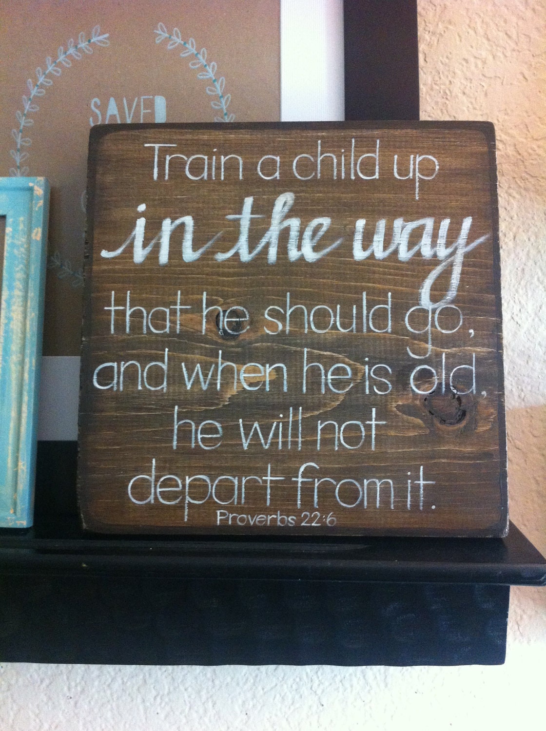 Train a Child Up - 9x9 Wood Block - Made to Order- Proverbs 22:6 - Nursery Art - Baby Shower Gift