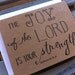The Joy of the Lord is Your Strength - Paper Goods - Blank Notecard - Kraft Cardstock - Encouragement - Christian Card - Hand Typography