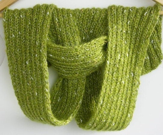 Green Scarf Greensward  Pea Green Alga  Moss  Seaward Grass Green  Cowl  Neckwarmer,  Mohair, Unisex, - for  gift  the frontpage on ETSY