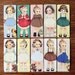 30 Sheets Pretty Doll Paper Bobbin Card Bookmarks Sets