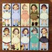 30 Sheets Pretty Doll Paper Bobbin Card Bookmarks Sets