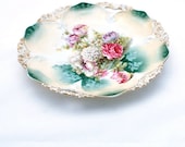 Antique Serving Plate Platter R S Prussia Ornate Floral - RosaMeyerCollection