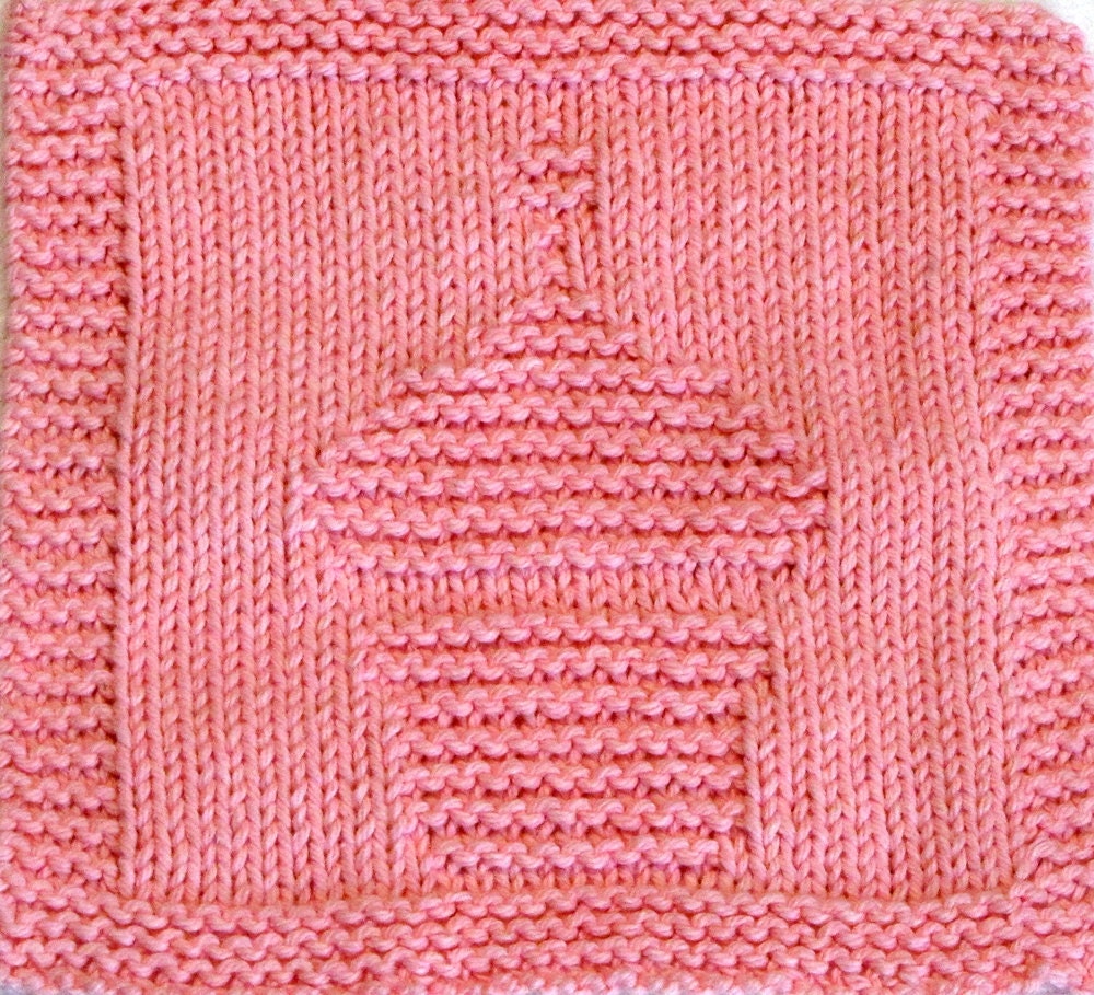 Knitting Cloth Pattern - BIRTHDAY CUPCAKE - PDF -Instant Download