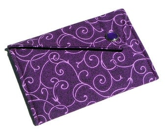 Card Holder - Purple Scrolling Vines