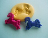 Kawaii Flexible carousel horse Molds/Moulds For Miniature Food, Sweet, Dessert, Craft, and Jewelery (Wax, Soap, Candy, Food, Ice, Resin, Paper, Scupley III, Fimo and Premo Clay) (M410)