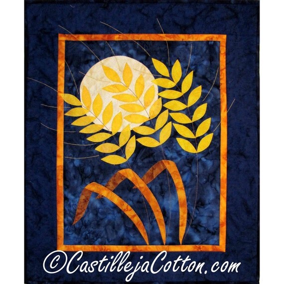 Autumn Quilted Wall Hanging - Harvest Moon Quilt - On Sale