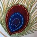 Embroidered Peacock Feather Hoop Art