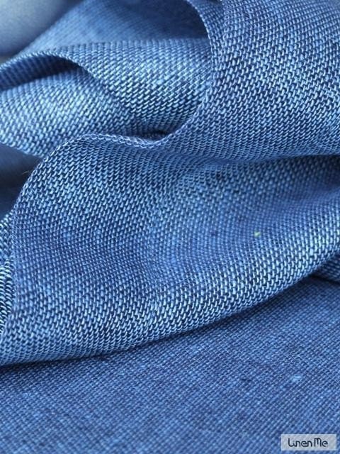 Sheer Linen Fabric Navy Blue 59 inch Width