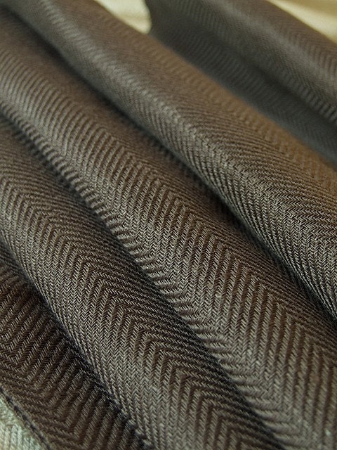 Quality Linen Fabric Herringbone Weaving Nougat