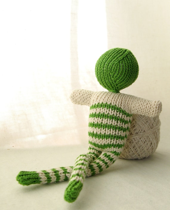 Green striped doll - bonhomme