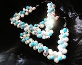 fresh water pearls howlite crystal earrings erg098