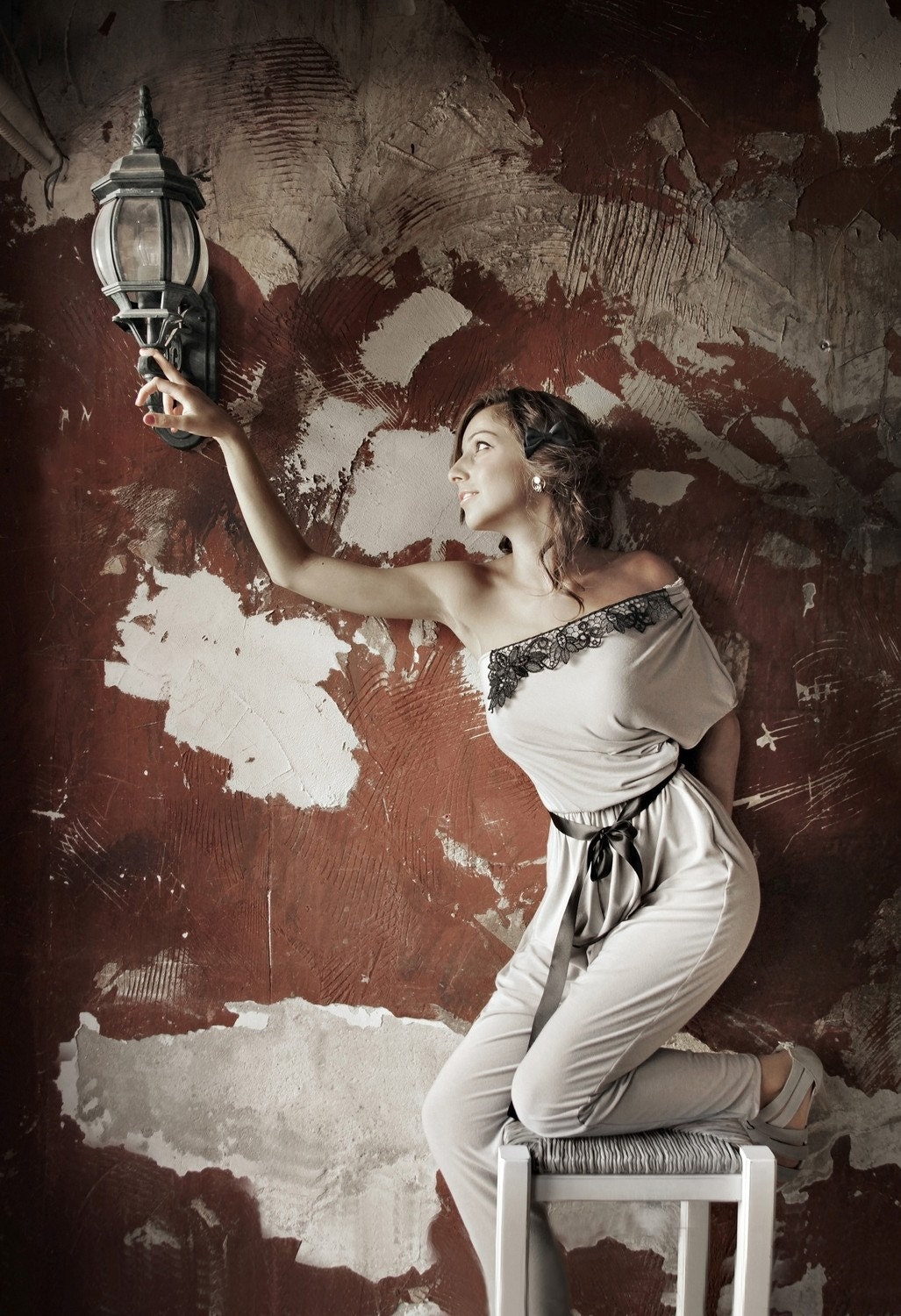 Overall with embroidery lace