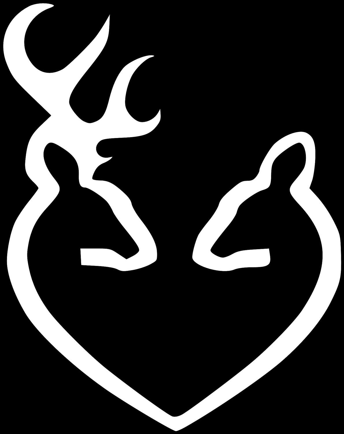 Deer & Doe Heart decal