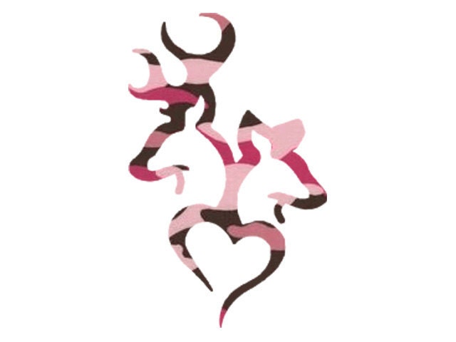 Deer & Doe Heart in Pink camo