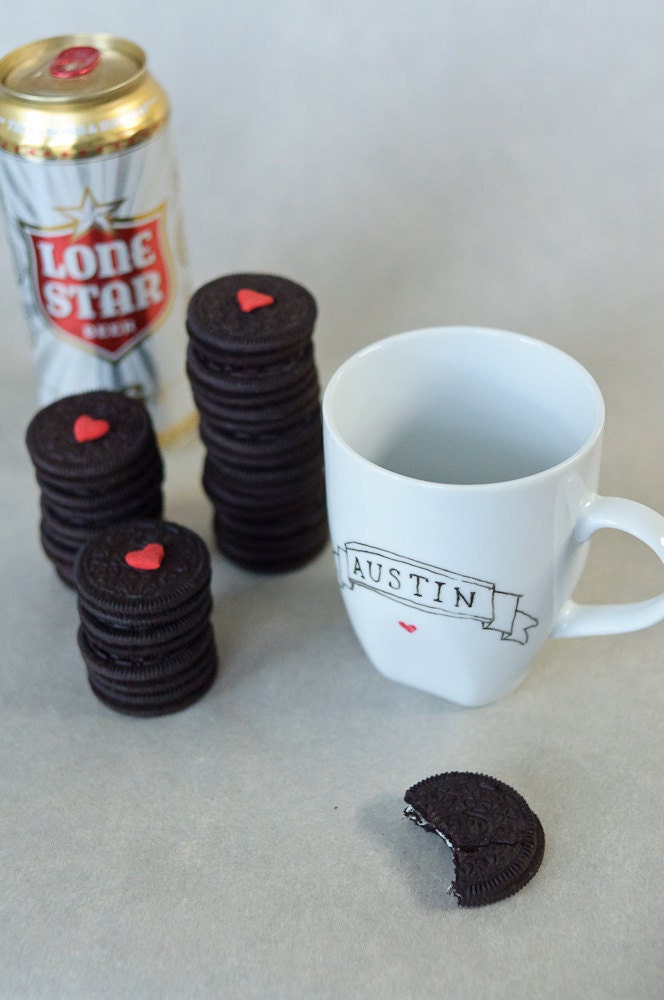 Hand Drawn Austin Heart Banner Mug