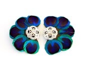 Love - Bridal shoe clips / Peacock shoe clips / Something Blue