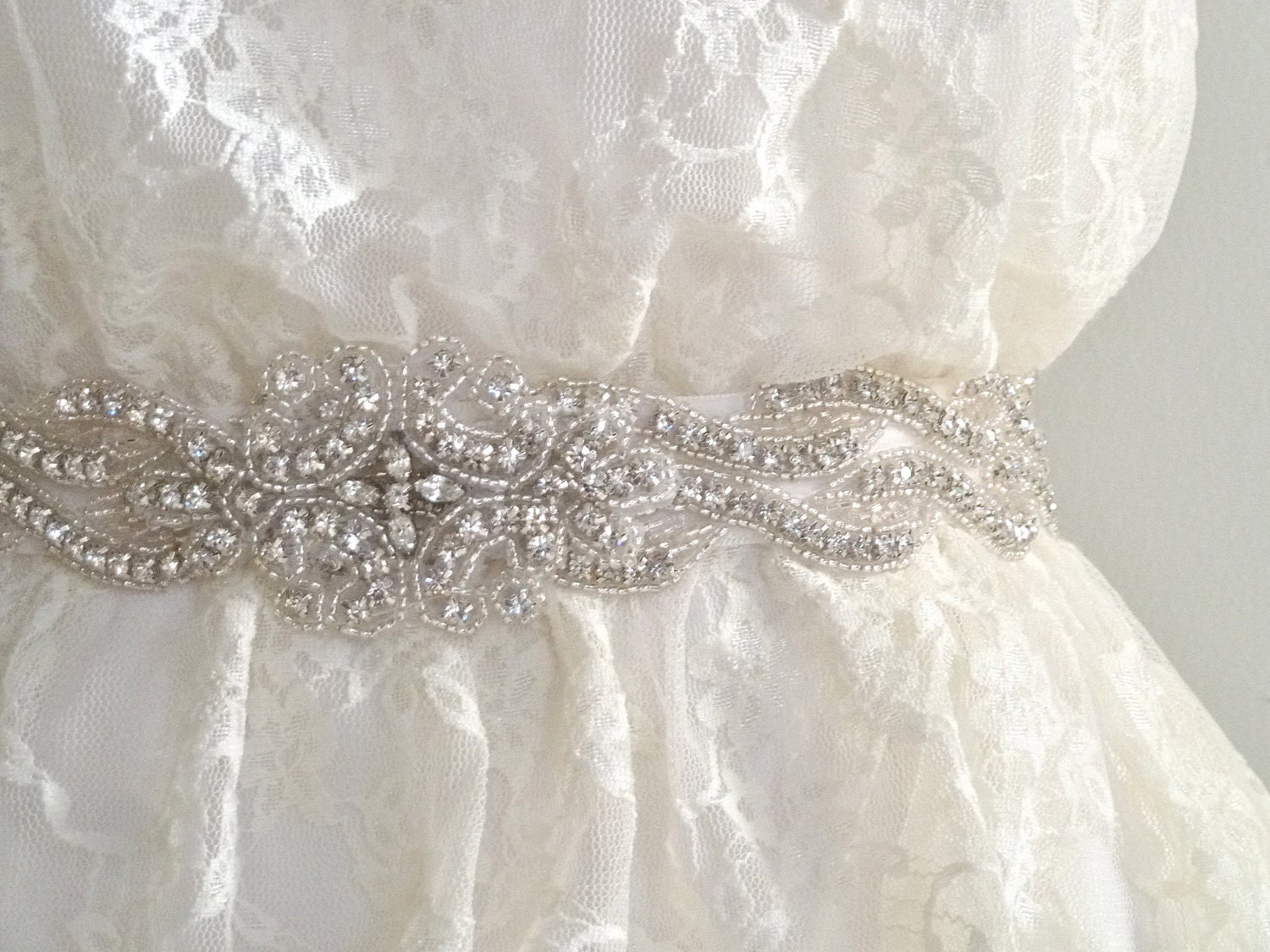 DELIA DELUX - Bridal sash, beaded crystal sash, rhinestone belt, wedding sash - Ships in 1 week