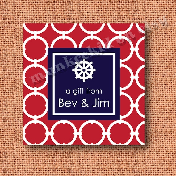 Buy gift labels and cards - nautical monogram calling cards, gift labels, gift tags, mommy cards, enclosure cards