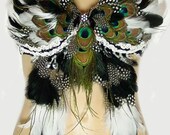Zena Exotic Native Feather Belly Dance BRA custom Made 4U
