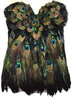 PEACOCK Feather Corset Las Vegas Burlesque Custom Made 4U