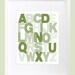 Opaque Alphabet ABC Wall Art - 8x10 Baby Children Nursery Wall Print Poster