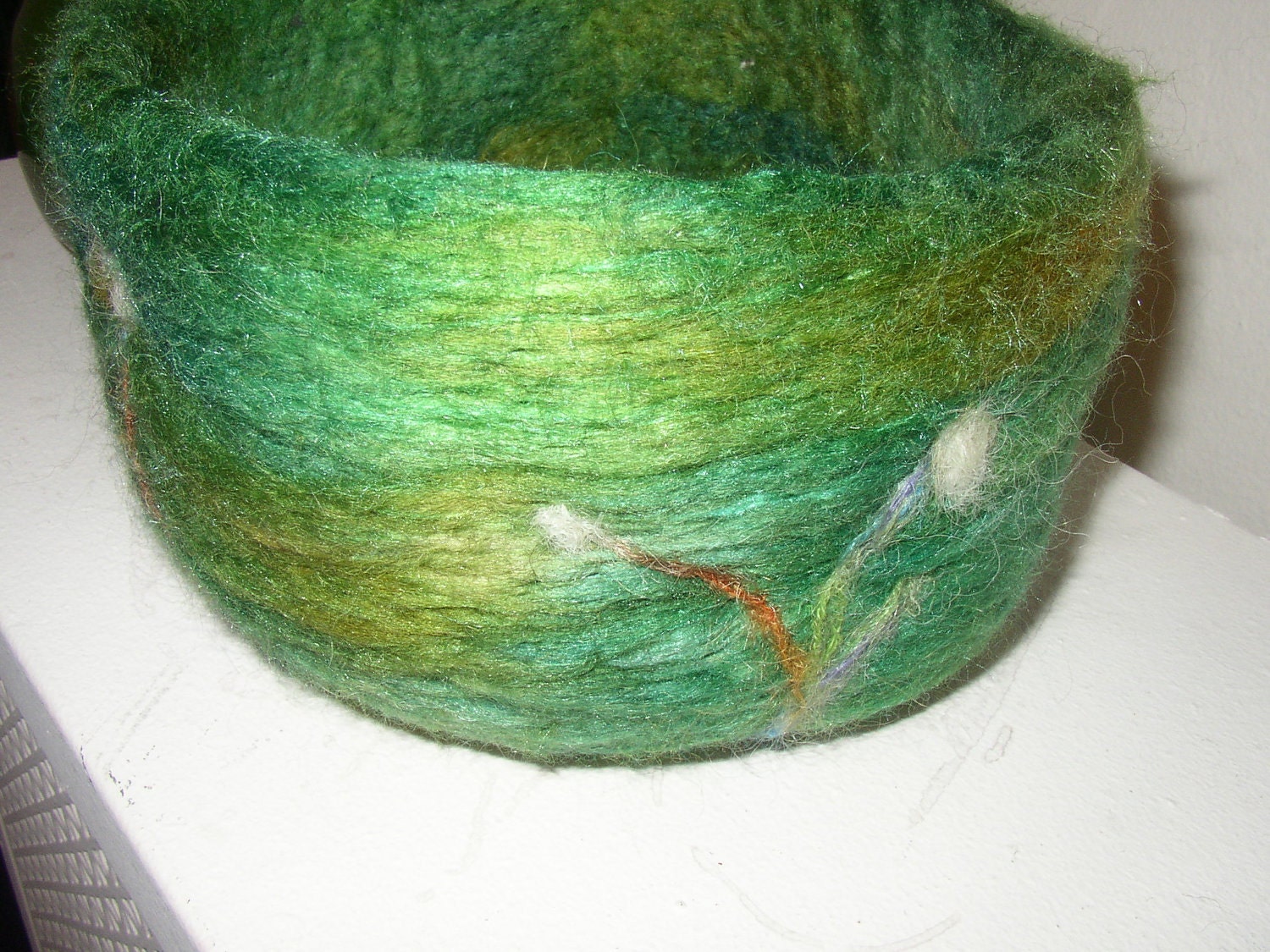 at rest in the deep woods, a needle felted wool bowl