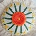 Handmade Pillow with Silk Flowers and Glass Beads On Natural Muslin