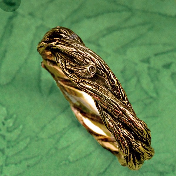 TWISTED TWIGS Wedding Band.  This ring made in either 14k yellow gold, white or rose gold.