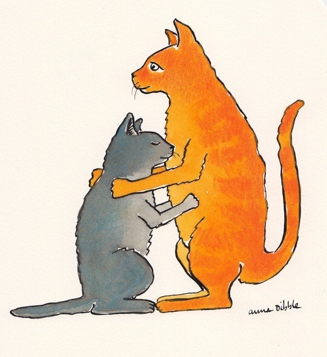 Feline Hug Print 8.5x11