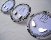 silver studs earrings posts set of 3 pairs Free Shipping