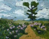 Up on the Hill - 6x8 - original oil painting