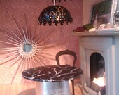 Silver Based Faux Marble Top Round Table - Dollhouse Size