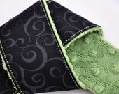 Camera Strap Cover dSLR/ SLR  Black Swirl Spring Green Minky - Spring Accessories Spring Fashion