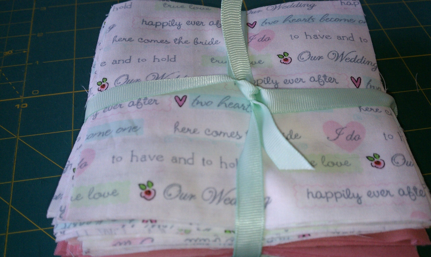 Wedding Fabric Bundle Quilt Kit -- Ninety-six 5 inch squares