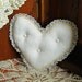 Victorian Heart Shaped Vintage Ring Bearer Wedding Pillow, handmade of vintage fabrics and lace.