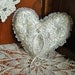 Victorian Heart Shaped Vintage Ring Bearer Wedding Pillow, handmade of vintage fabrics and lace.