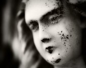 Halloween creepy solemn grave black and white photography "Solemn Silence" - fine art photo