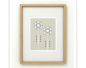 BLOOM I - 8x10 Giclee Print - Clean Modern Abstract Flowers Botanical