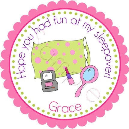 It's A Slumber Party Personalized Stickers - Party Favor Labels, Address Labels, Gift Tag, Birthday Stickers, Sleepover - Choice of Size
