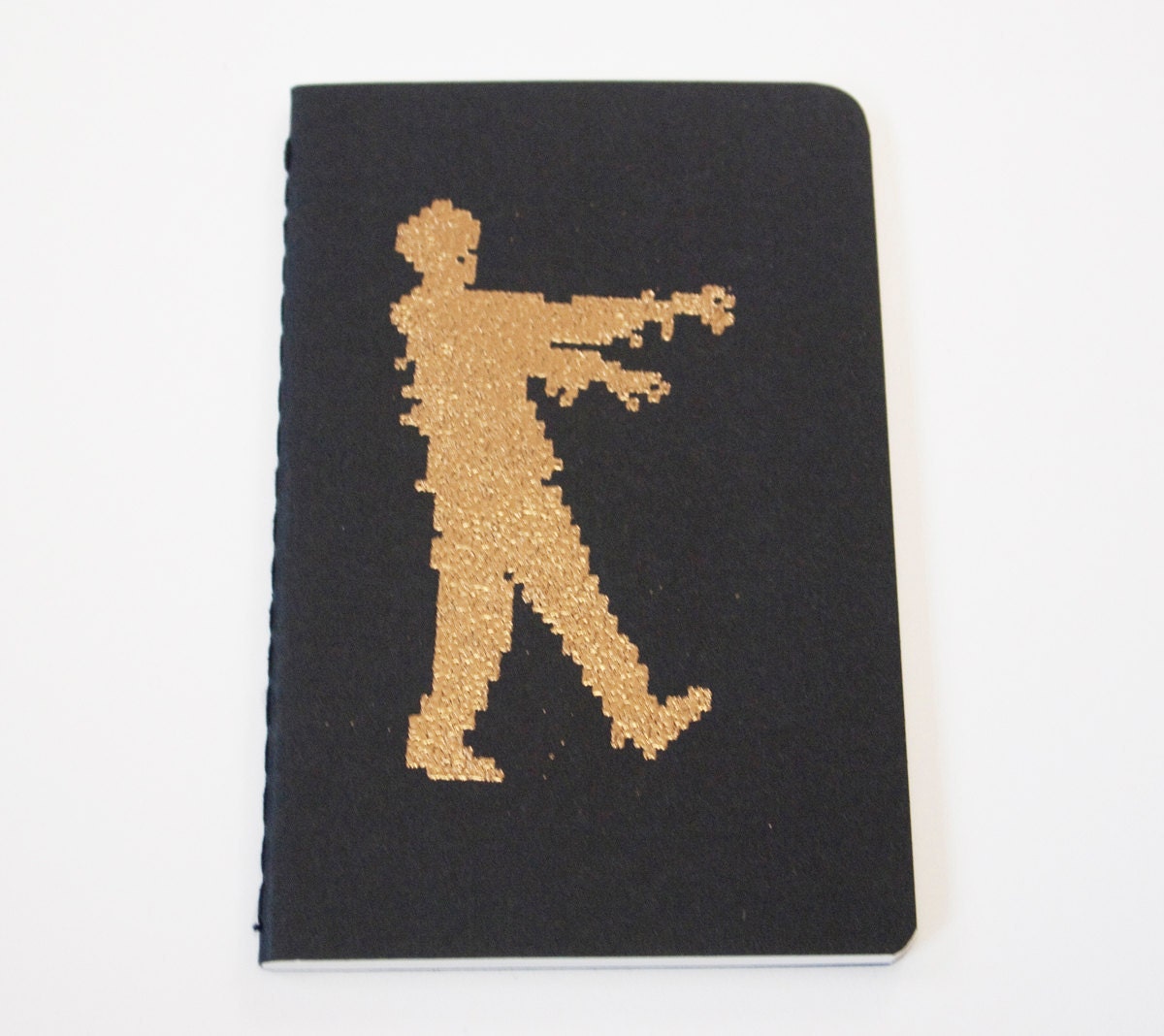 8 Bit Zombie Gold moleskine journal (sketch) geek zombies pocket notebook father's day
