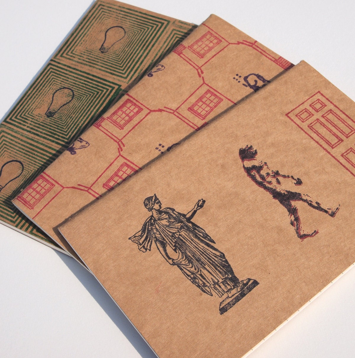 OOAK Strange Days Moleskines Set, geeky retro psychedelic pocket journals, father's day gifts