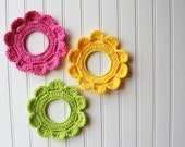 Decorative Crochet Wreath Wall Hangings & Picture Frames Bright Color Fun