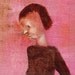 Art print girls portrait painting pink wall art Tender Mercies
